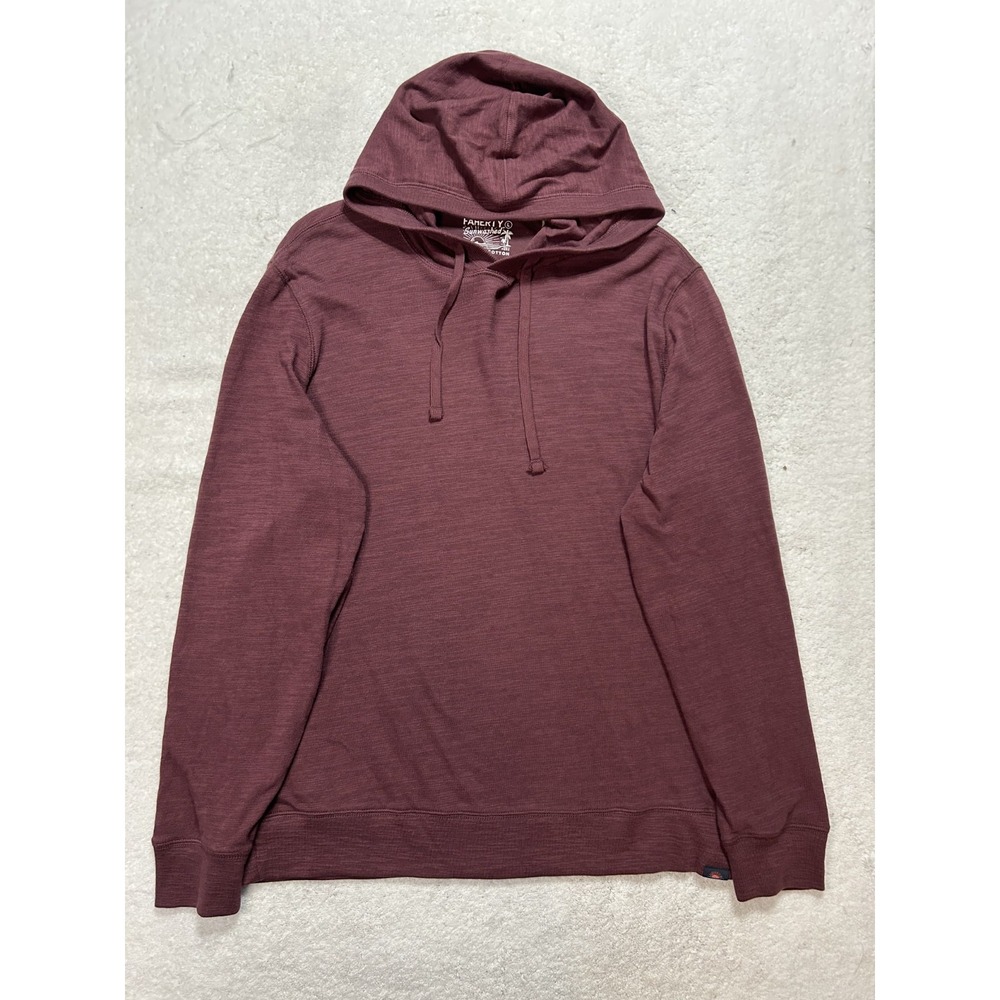 Faherty Mens Size M Maroon Red Long Sleeve Sunwashed Slub Hoodie Sweatshirt